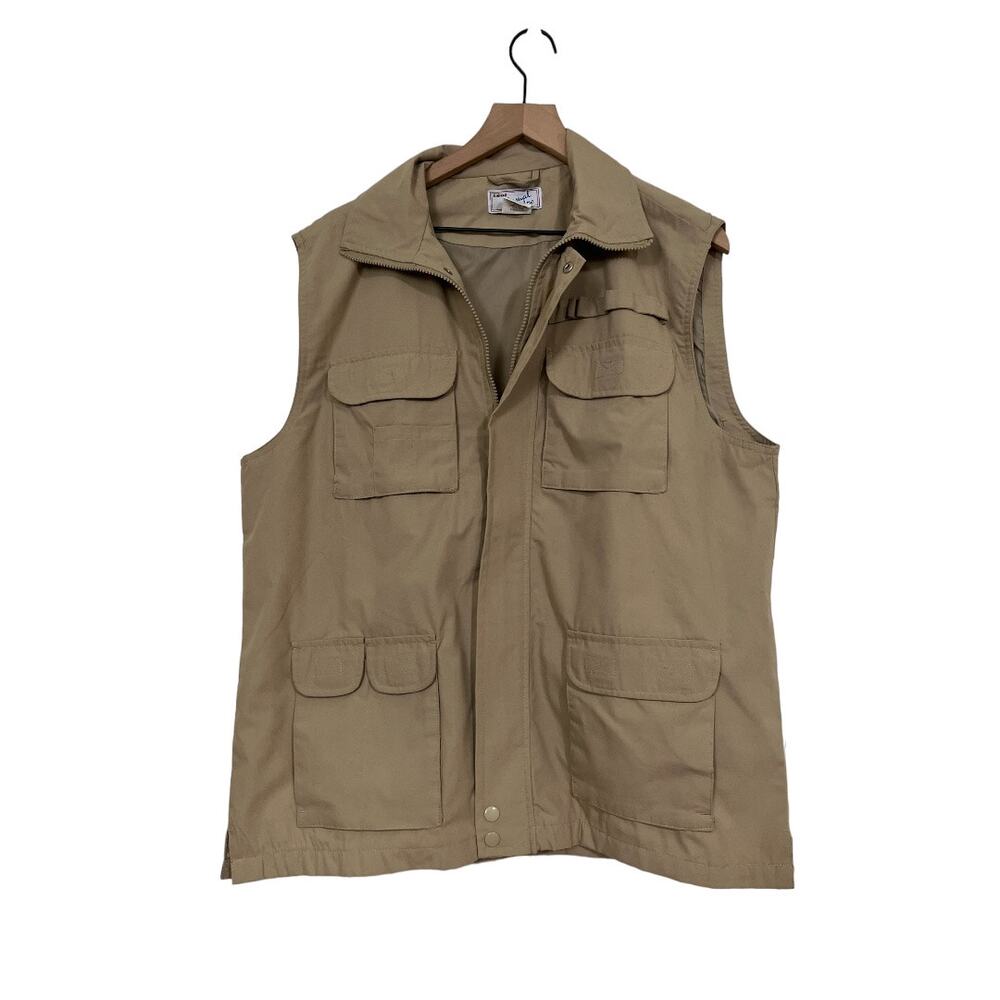 Haband Casual Joe Mens Khaki Utility Sleeveless Vest Size Medium Product 30B